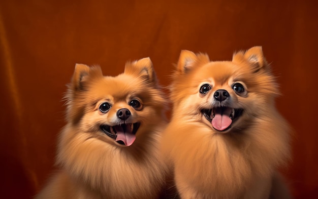 Due cani con la lingua fuori e la bocca aperta