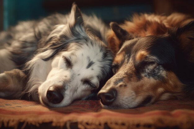 Due cani dormono insieme Genera Ai