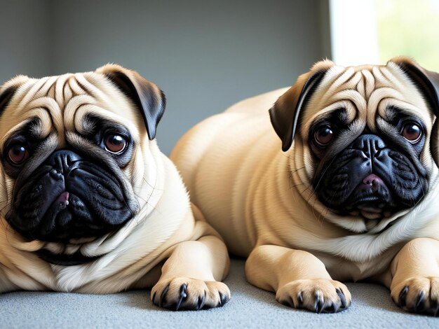 Due carlini sono annoiati cane divertente ai generato