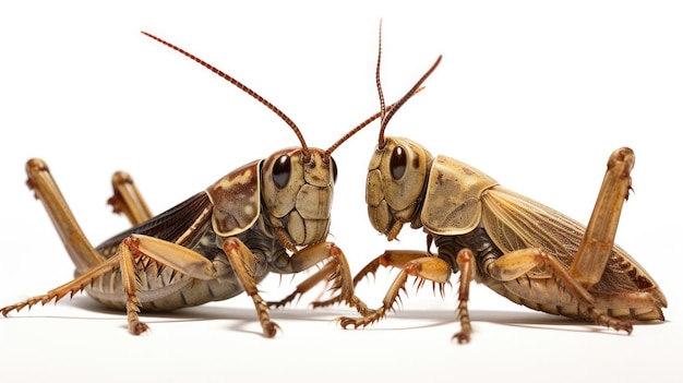 Due cavallette che stanno insieme in un ambiente naturale