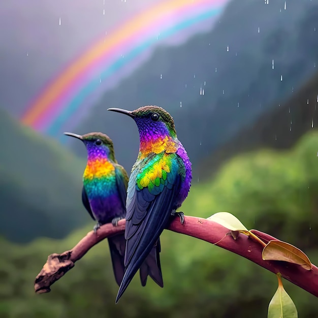 Due colibrì nelle montagne del Costa Rica
