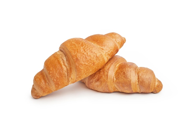 Due croissant su sfondo bianco