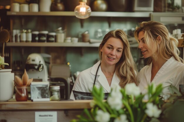 Due donne in piedi insieme in una cucina