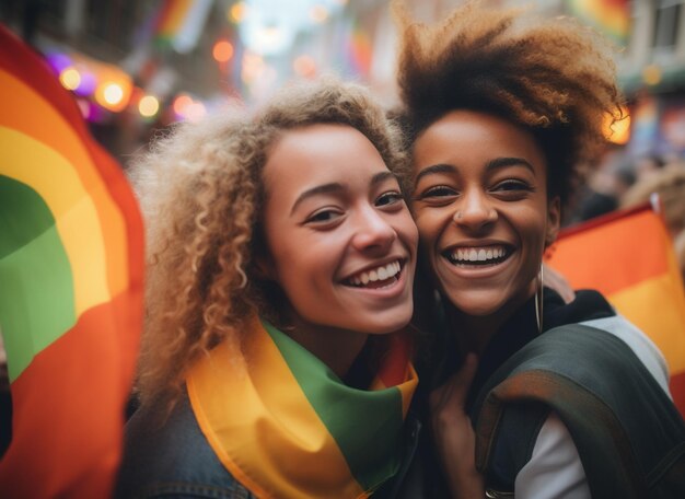 Due donne sorridono per la macchina fotografica e sorridono per la macchina fotografica.