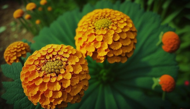 Due fiori gialli con foglie verdi sullo sfondo