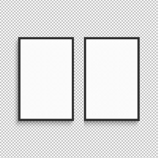 Due modelli di fotogrammi verticali isolati sullo sfondo png