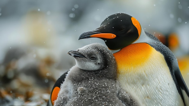 Due pinguini in piedi insieme