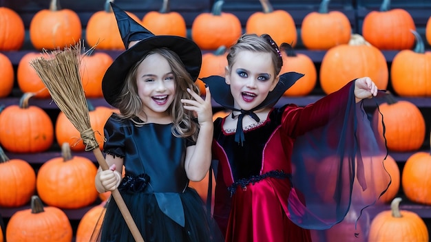 Due ragazze in costume di Halloween