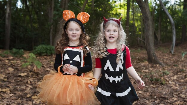 Due ragazze in costume di Halloween