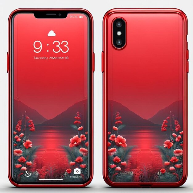 due telefoni rossi con l'ora di 9 su di loro