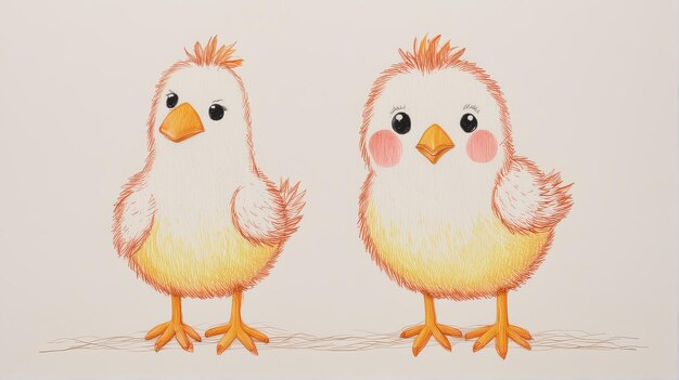 due uccelli con becchi gialli su uno sfondo bianco