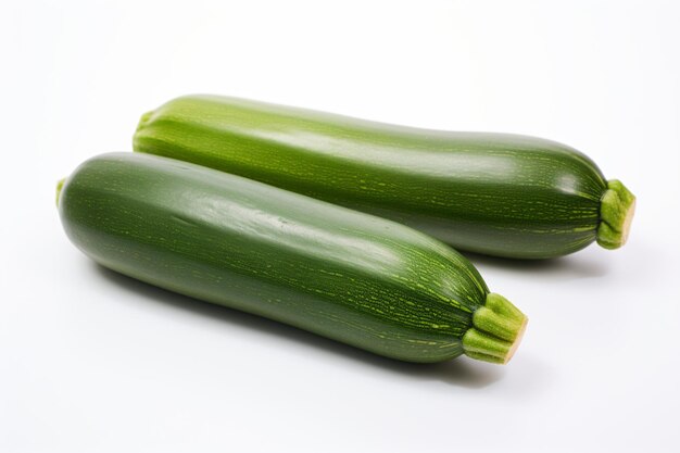 due zucchine su una superficie bianca