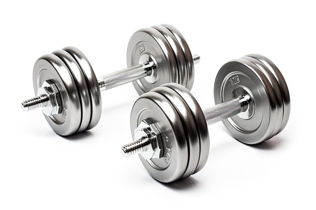 Dumbbells impostati isolati su uno sfondo bianco