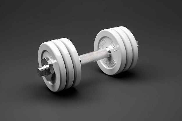 Dumbbells isolati su sfondo grigio illustrazione 3D