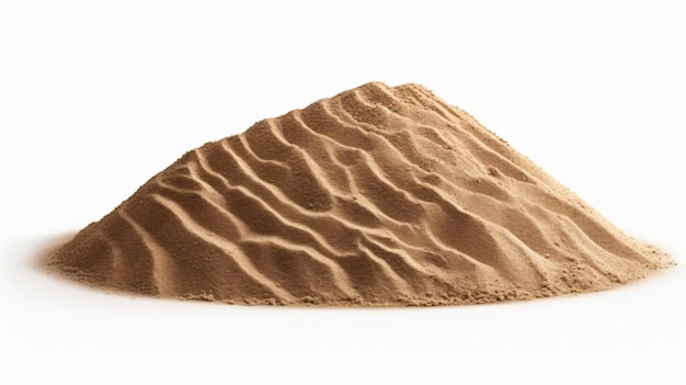 Duna di sabbia del deserto del mucchio isolata su fondo bianco