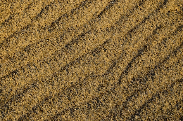 Dune del deserto di sabbia giallaSiccità clima aridoSuperficie marzianaClose up