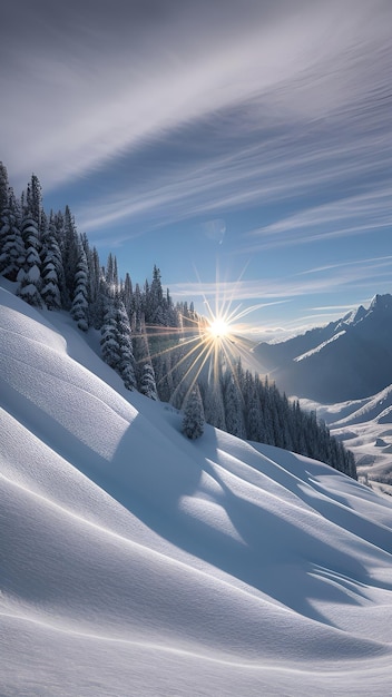 Dune di ghiaccio da sogno invernale arte Ai