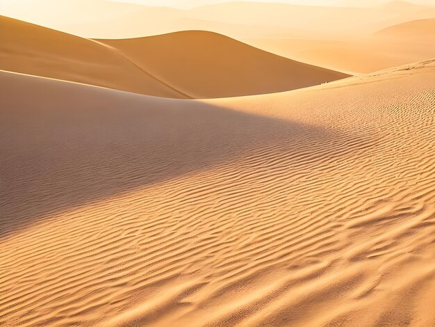 dune di sabbia con un tramonto in cima