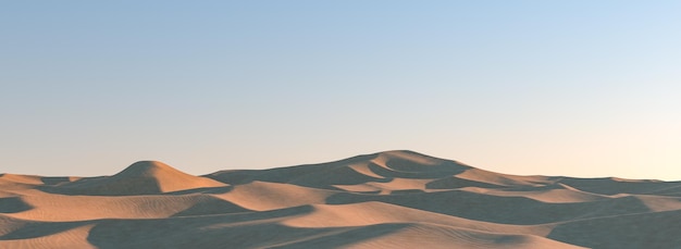 Dune di sabbia del deserto e cielo blu