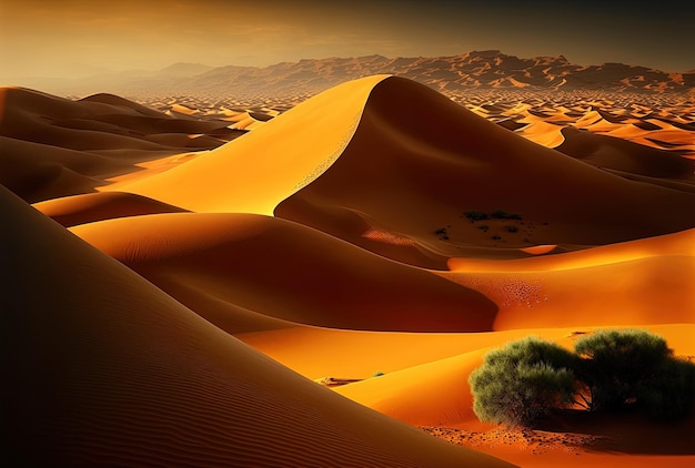 Dune di sabbia del deserto sahariano marocchino