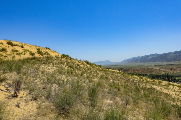 Dune di sabbia della duna di Sarykum Un monumento naturale Daghestan Russia