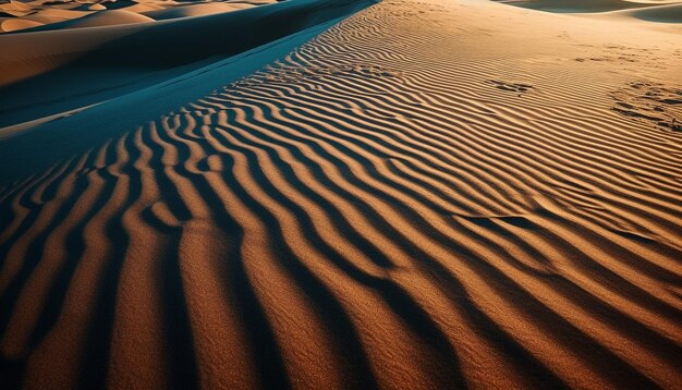 Dune di sabbia increspate nell'arida Africa al tramonto generate dall'intelligenza artificiale