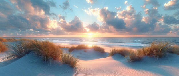 Dune di sabbia morbida all'alba