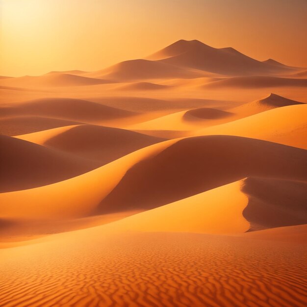 dune di sabbia nel deserto al tramonto