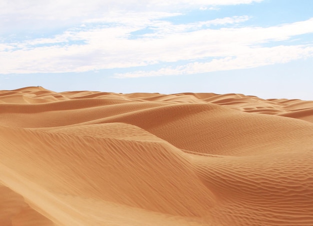 Dune di sabbia nel deserto contro il cielo