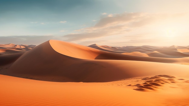 Dune di sabbia nel deserto del Sahara Immagine generata dall'intelligenza artificiale