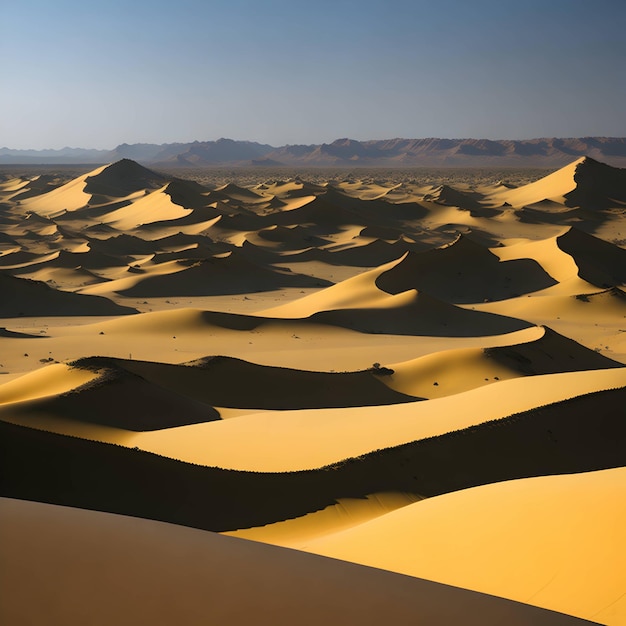 Dune di sabbia nel deserto, la sabbia gialla è il nome del deserto.