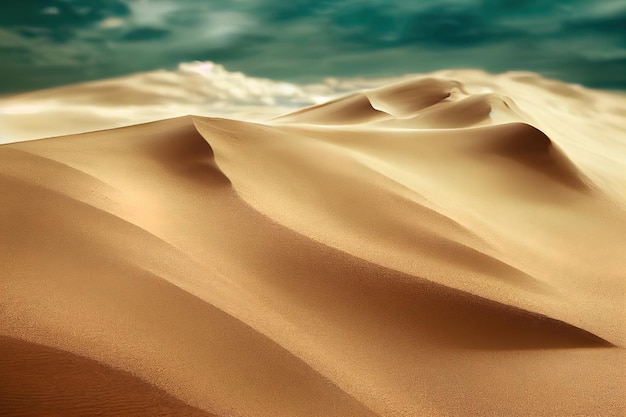 Dune di sabbia nel paesaggio desertico caldo e secco del deserto