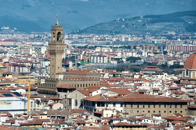 Duomo di Firenze e Torre Veduta aerea del paesaggio urbano