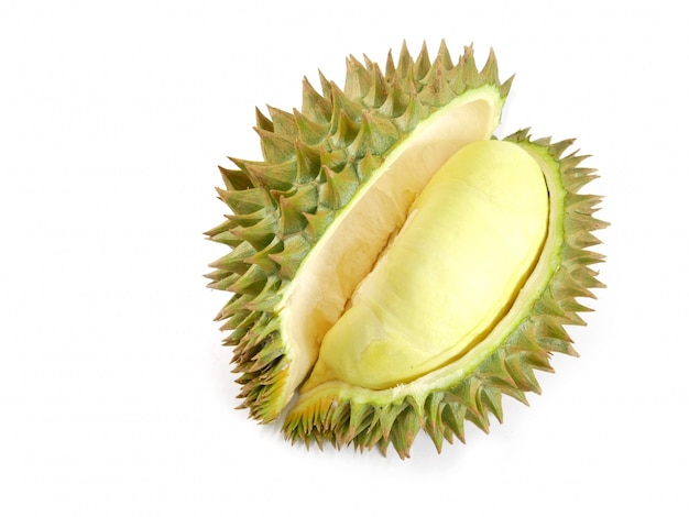 Durian isolato su sfondo bianco