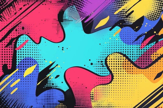 Dynamic comic-inspired pop art background subdued palette banner realizzato da generative AI