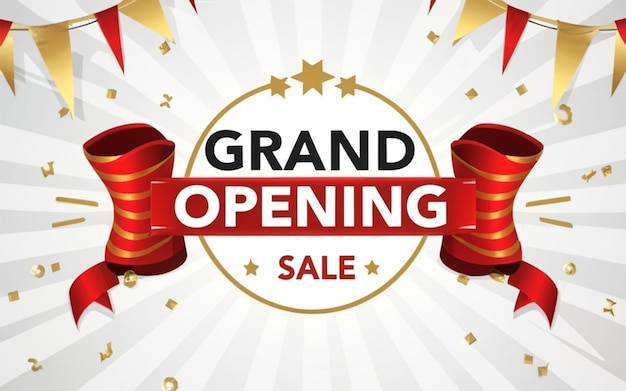 Dynamic Elegance Red Ribbon Grand Opening Designs (Disegni di apertura dinamica con nastro rosso)