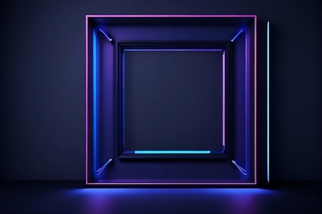 Dynamic Neon TwoTone Square Rectangle Picture Motion Graphic