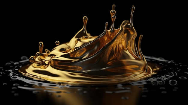 Dynamic Splash of Gold IA generativa fluida