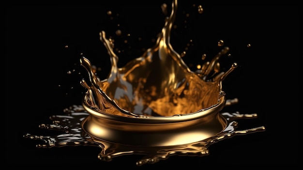 Dynamic Splash of Gold IA generativa fluida