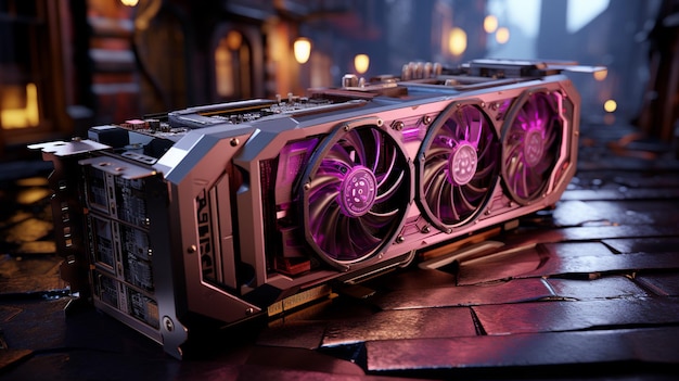 E Hightech Gpu Driver Concept con illuminazione al neon