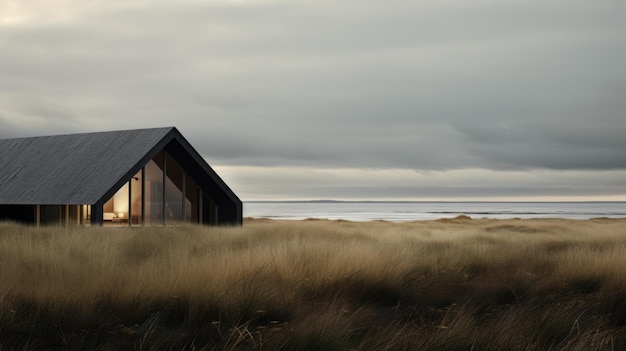 E la cabina dell'oceano oscuro con l'eleganza minimalista