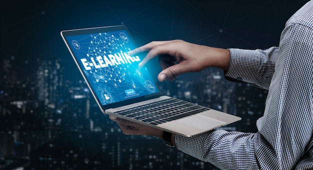 E-learning e formazione online per studenti e concetto universitario