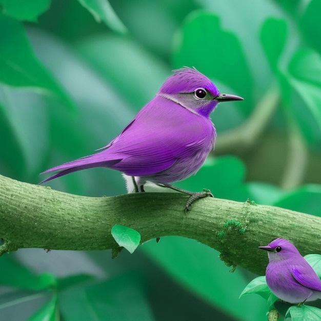 e un bell'uccello carino seduto sull'albero nella foresta