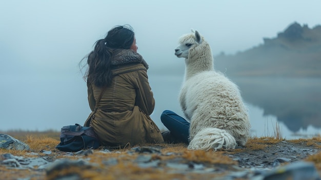 e una donna alpaca