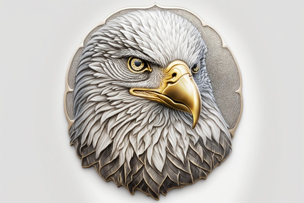 Eagle emblema illustrazione sfondo bianco IA generativa