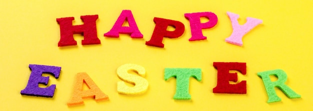 Easter concept. Inscription in colored letters 