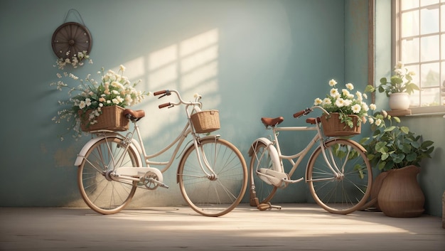 Echoes of Time Biciclette d'epoca nella tranquilla reveria oceanica