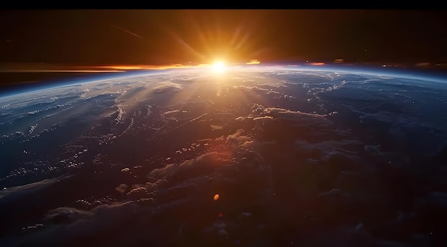 Eclissi solare notturna illustrazione 3D sfondo spaziale