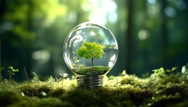 Eco-friendly business concept green economy lo stile di Camille Corot grigio scuro e azzurro chiaro