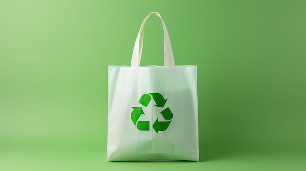 Eco Recycle Bag Background Nessun concetto di sacchetto di plastica Interrompere l'uso del pacchetto usa e getta Ai generativo